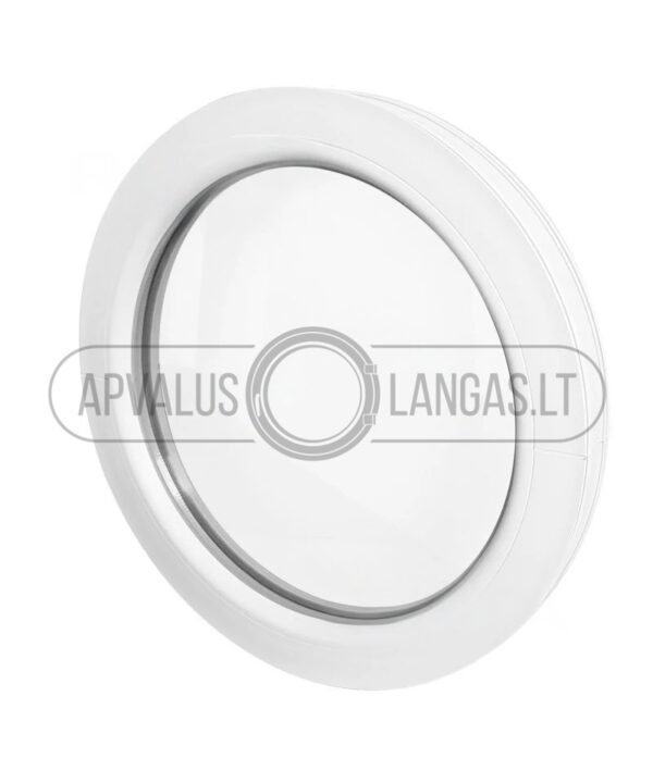apvalus langas nevarstomas baltas
