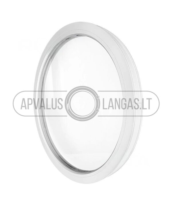 apvalus langas nevarstomas baltas