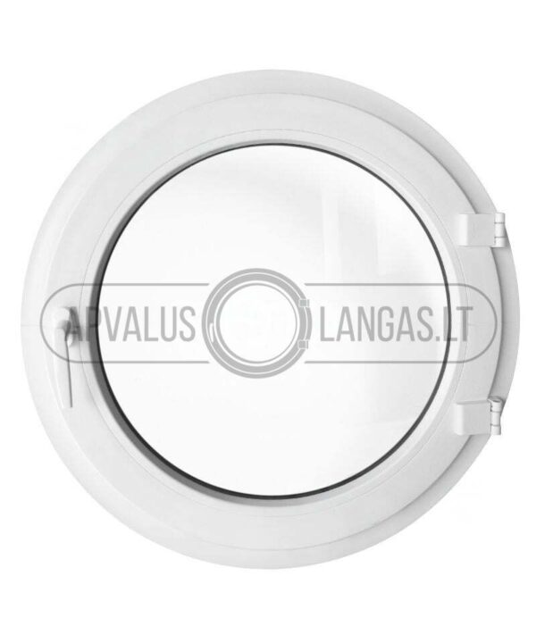 apvalus langas baltas atidaromas