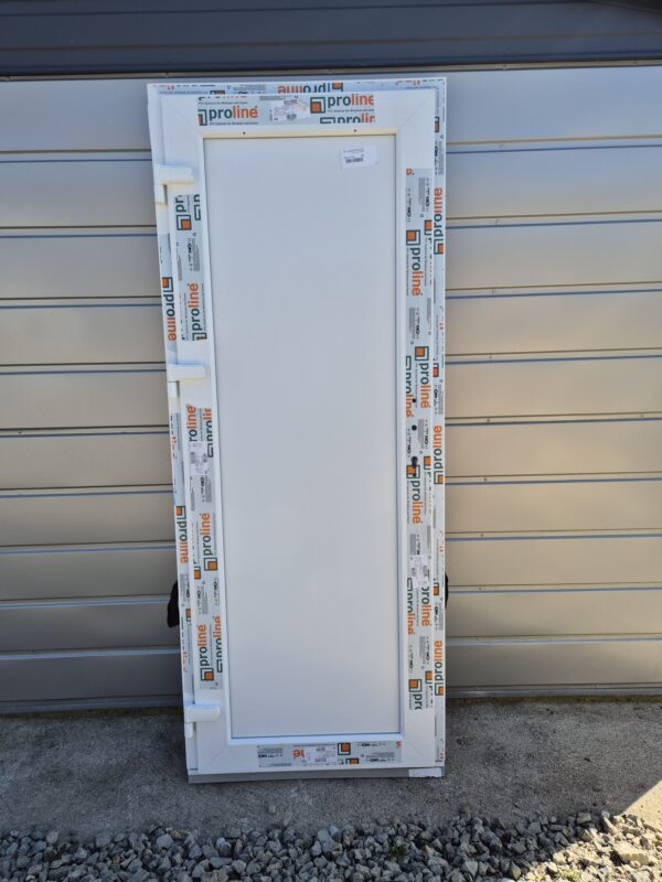 Plastikinės durys 79x198 su užpildu, spalva - balta, 60mm profilis